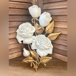 Vintage 1962 Homco Roses Wall Hanging # A4460